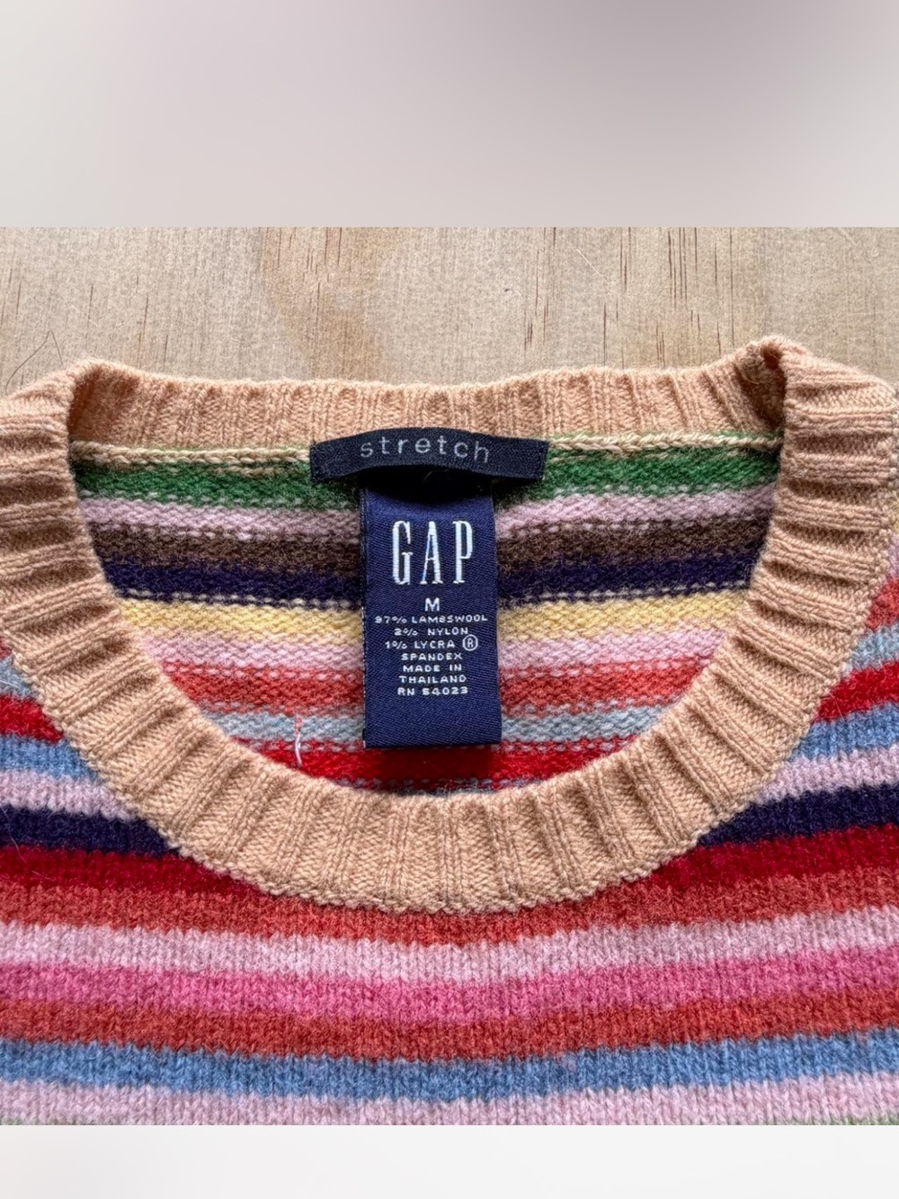 GAP vintage crazy stripes Multicolor Striped Crewneck Sweater - Picture 8 of 8